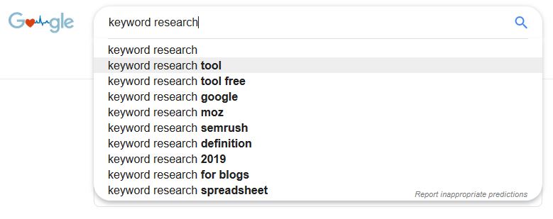 google autosuggest tool